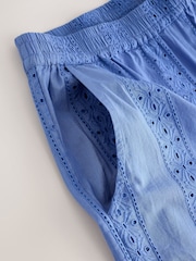 Laura Ashley Blue 100% Cotton Broderie Beach Trousers - Image 7 of 7