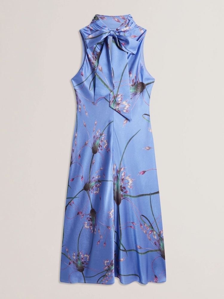 Ted Baker Blue Antua Printed Cowl Neck Midi Slip Dress - Image 5 of 5