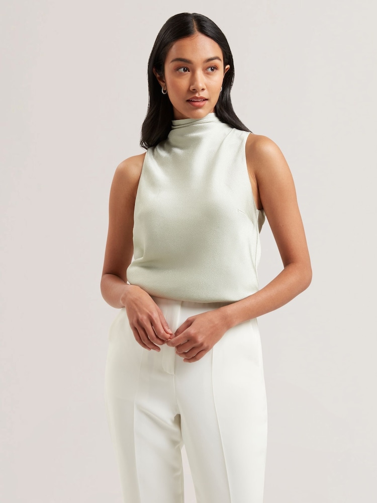 Ted Baker Green Anini Cowl Neck Sleeveless Top - Image 2 of 6