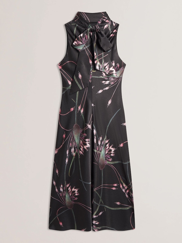 Ted Baker Black Antua Printed Cowl Neck Midi Slip Dress - Image 5 of 5