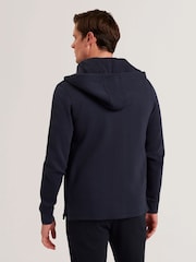Ted Baker Druski Hoodie mit Zwei-Wege-Reißverschluss und Fischgrätenmuster - Bild 2 von 6