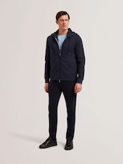 Ted Baker Druski Hoodie mit Zwei-Wege-Reißverschluss und Fischgrätenmuster - Bild 3 von 6