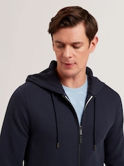 Ted Baker Druski Hoodie mit Zwei-Wege-Reißverschluss und Fischgrätenmuster - Bild 4 von 6