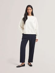 Ted Baker Cream Jjosiee Floral Embroidered Long Sleeve Sweatshirt - Image 1 of 6