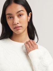 Ted Baker Cream Jjosiee Floral Embroidered Long Sleeve Sweatshirt - Image 3 of 6