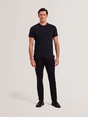 Ted Baker Blue Ontso Short Sleeve Regular Herringbone T-Shirt - Image 1 of 5