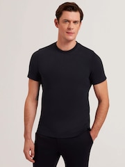 Ted Baker Blue Ontso Short Sleeve Regular Herringbone T-Shirt - Image 2 of 5