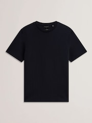 Ted Baker Blue Ontso Short Sleeve Regular Herringbone T-Shirt - Image 4 of 5