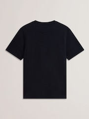 Ted Baker Blue Ontso Short Sleeve Regular Herringbone T-Shirt - Image 5 of 5