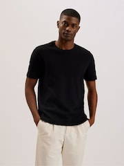 Ted Baker Black Curlys Short Sleeve Regular Textured T-Shirt - Image 1 of 5