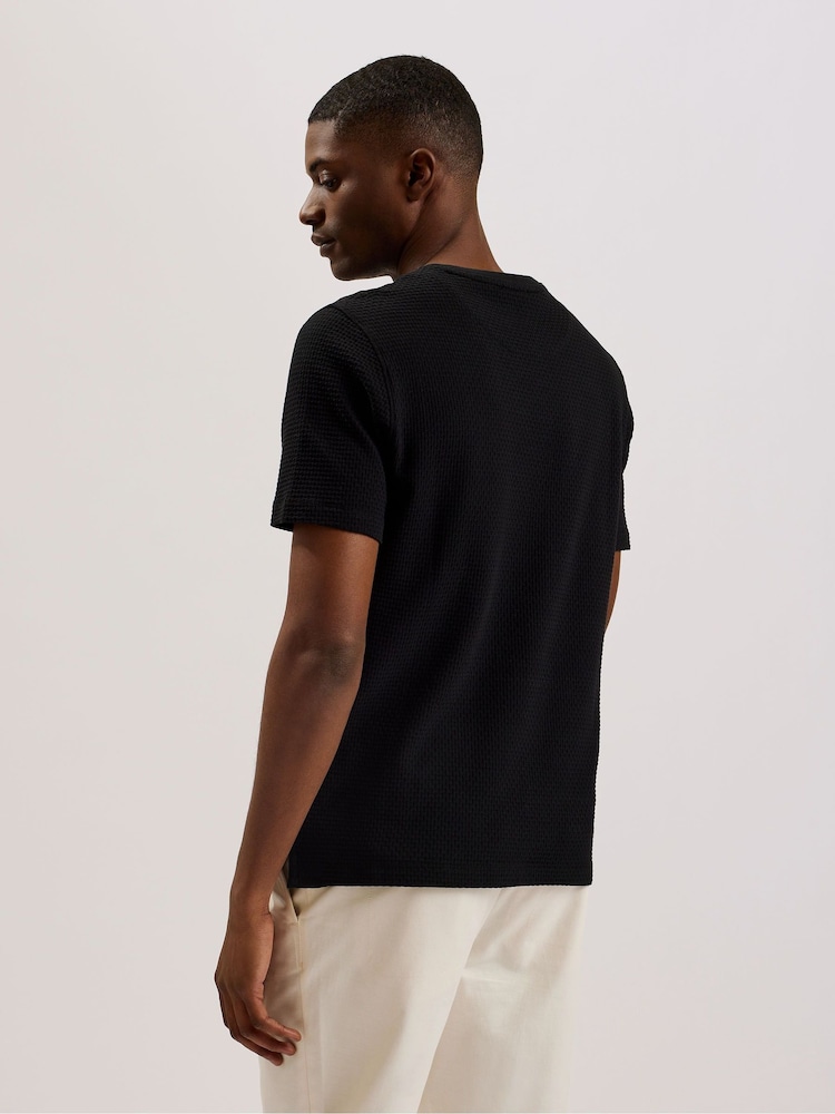 Ted Baker Black Curlys Short Sleeve Regular Textured T-Shirt - Image 2 of 5