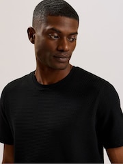 Ted Baker Black Curlys Short Sleeve Regular Textured T-Shirt - Image 4 of 5