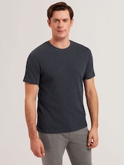 Ted Baker Blue Curlys Short Sleeve Regular Textured T-Shirt - Image 2 of 6