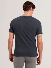 Ted Baker Blue Curlys Short Sleeve Regular Textured T-Shirt - Image 3 of 6