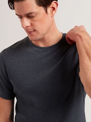 Ted Baker Blue Curlys Short Sleeve Regular Textured T-Shirt - Image 4 of 6