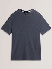 Ted Baker Blue Curlys Short Sleeve Regular Textured T-Shirt - Image 5 of 6
