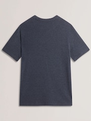 Ted Baker Blue Curlys Short Sleeve Regular Textured T-Shirt - Image 6 of 6