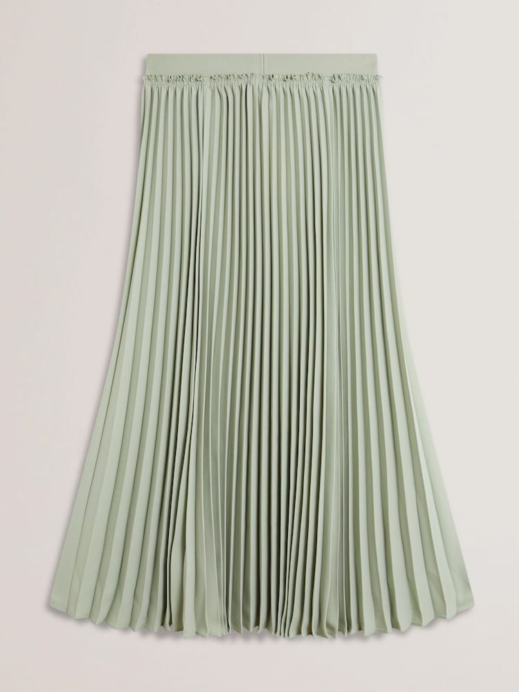Ted Baker Green Siko Pleated Midi Elasticated Waistband Skirt - Image 5 of 5