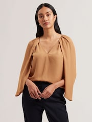 Ted Baker Nude Evros Long Sleeve Blouse - Image 2 of 6