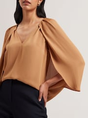 Ted Baker Nude Evros Long Sleeve Blouse - Image 3 of 6