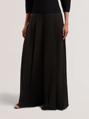 Ted Baker Black Pleata Box Pleat Wide Leg Trousers - Image 2 of 5