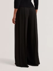 Ted Baker Black Pleata Box Pleat Wide Leg Trousers - Image 3 of 5
