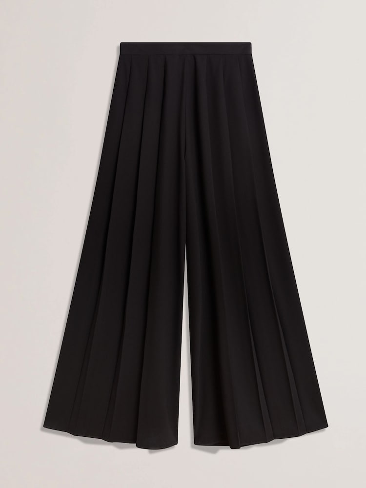 Ted Baker Black Pleata Box Pleat Wide Leg Trousers - Image 5 of 5