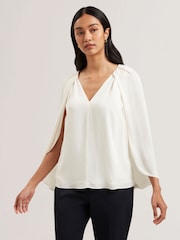 Ted Baker Cream Evros Long Sleeve Blouse - Image 2 of 6