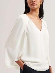 Ted Baker Cream Evros Long Sleeve Blouse - Image 3 of 6