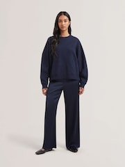 Ted Baker Blue Jjosiee Floral Embroidered Long Sleeve Sweatshirt - Image 1 of 4