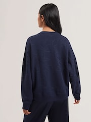 Ted Baker Blue Jjosiee Floral Embroidered Long Sleeve Sweatshirt - Image 4 of 4
