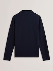 Ted Baker Kalend Long Sleeve Zip Herringbone Polo Shirt - صورة 6 من 6