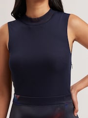 Ted Baker Blue Marlyee Jersey High Neck Top Printed Midi Skirt - Image 3 of 5