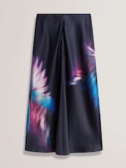 Ted Baker Blue Gilao Printed Midi Bias Cut Skirt - Image 5 of 5