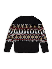 Threadboys Black Crew Neck Christmas Jumper - Image 4 of 5
