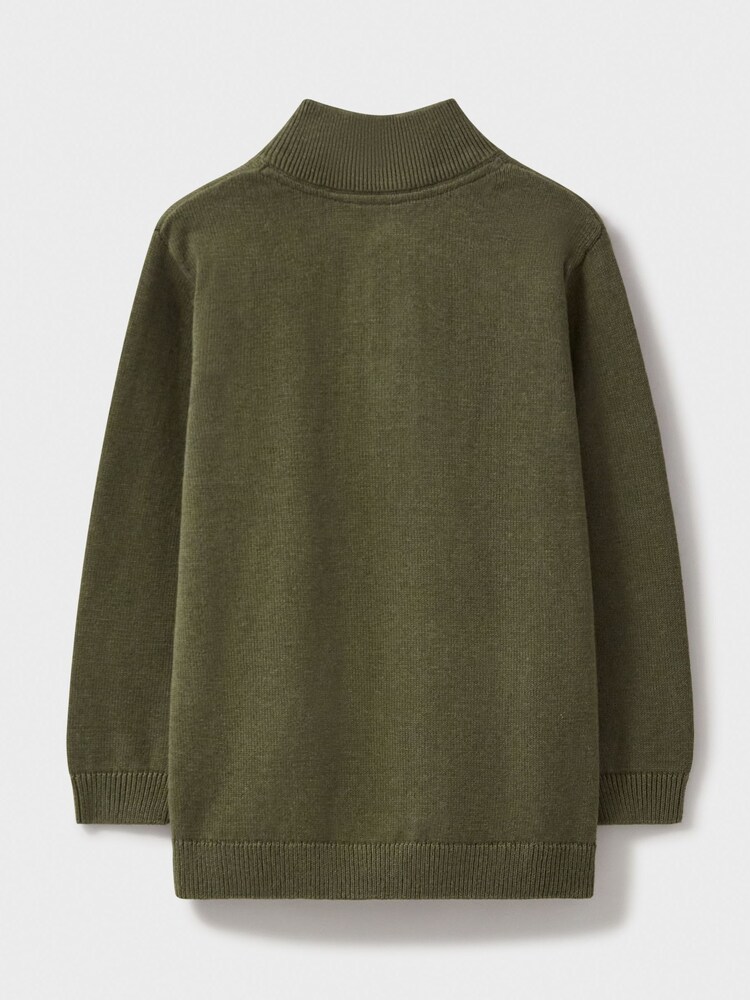Crew Clothing Company Green 100% Cotton Heritage Half Zip Knit Sweater - Image 2 of 3 Crew Clothing Company Green 100% Cotton Heritage Half Zip Knit Sweater - Image 2 of 3