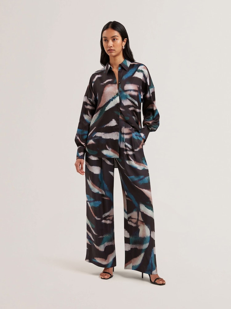 Ted Baker Tropiza Printed Oversized Boyfriend Shirt - Imagen 1 de 6