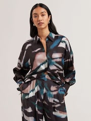 Ted Baker Tropiza Printed Oversized Boyfriend Shirt - Imagen 2 de 6