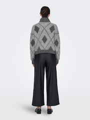 JDY Black Long Sleeve Jacquard Knitted Jumper - Image 3 of 6