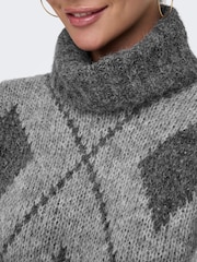 JDY Black Long Sleeve Jacquard Knitted Jumper - Image 4 of 6