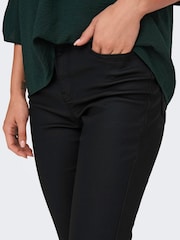 JDY Black High Waisted Coated Flared Jeans - Image 4 of 7