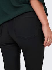 JDY Black High Waisted Coated Flared Jeans - Image 5 of 7