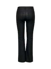 JDY Black High Waisted Coated Flared Jeans - Image 7 of 7