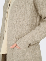 JDY Grey Long Sleeve Open Knit Cable Cardigan - Image 5 of 7