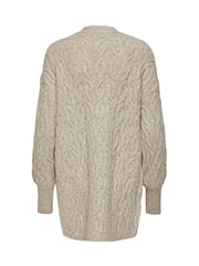 JDY Grey Long Sleeve Open Knit Cable Cardigan - Image 7 of 7