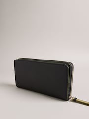 Ted Baker Black Large Darciea Branded Webbing Zip Around Purse - Image 1 of 3