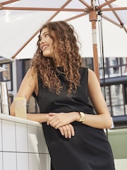 JDY Black Bow Back Mini Shift Dress - Image 2 of 5