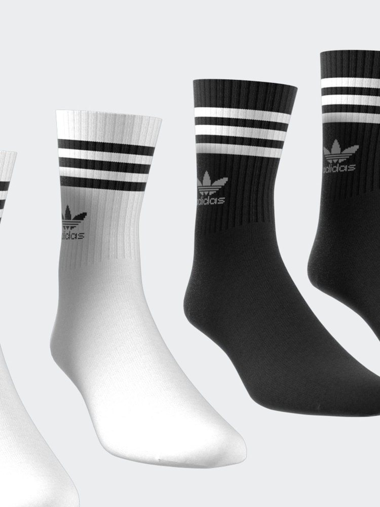 adidas Originals Black/White 3-Stripe Socks 10 Pack - Image 1 of 9