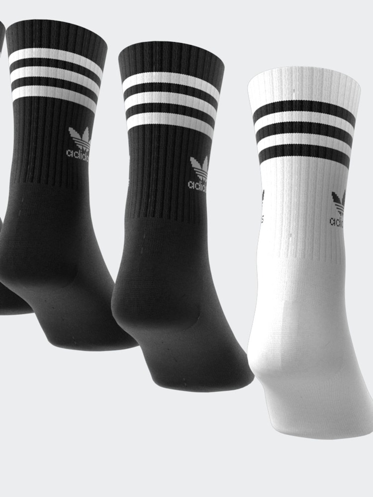 adidas Originals Black/White 3-Stripe Socks 10 Pack - Image 2 of 9