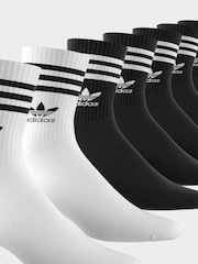 adidas Originals Black/White 3-Stripe Socks 10 Pack - Image 6 of 9